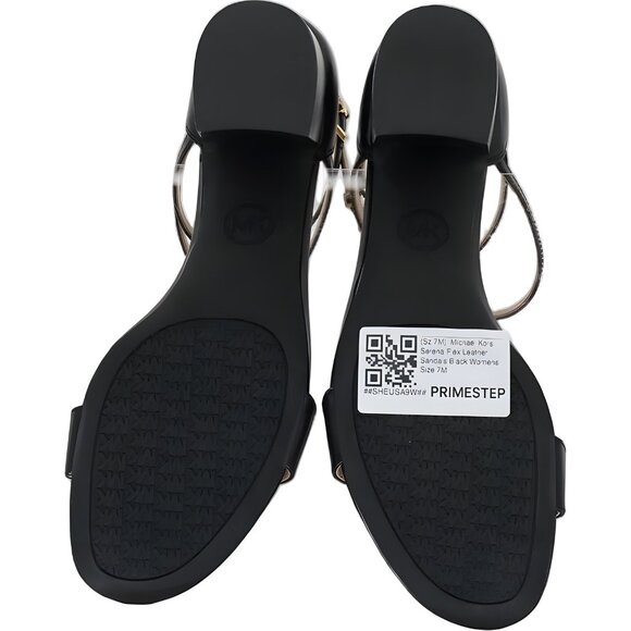 Michael Kors Serena Flex Leather Ankle-Strap Block Heel Sandals Black US 7M - Picture 6 of 6